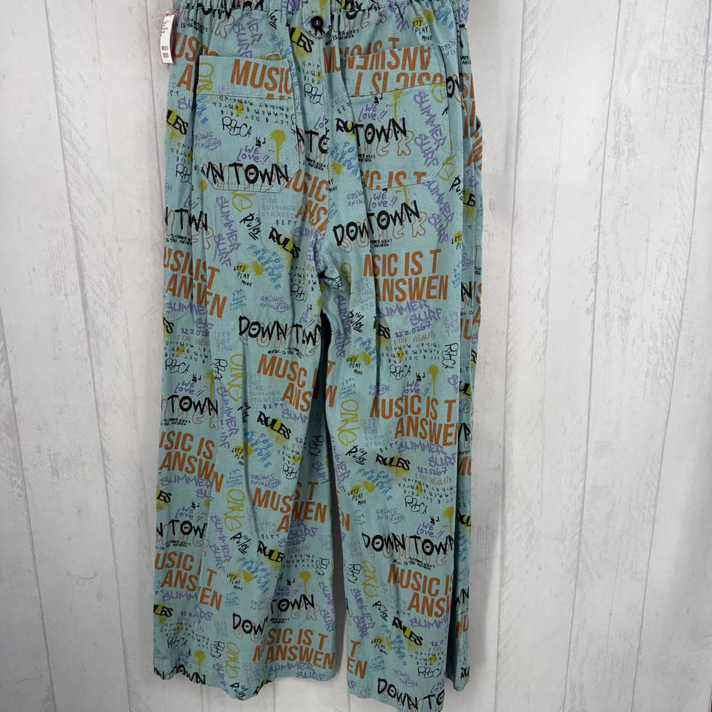 M graffiti print jeans