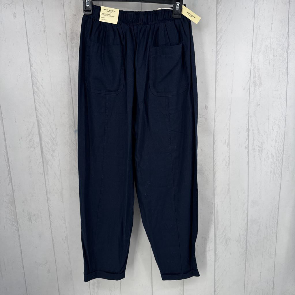 R138 M linen barrel leg pant