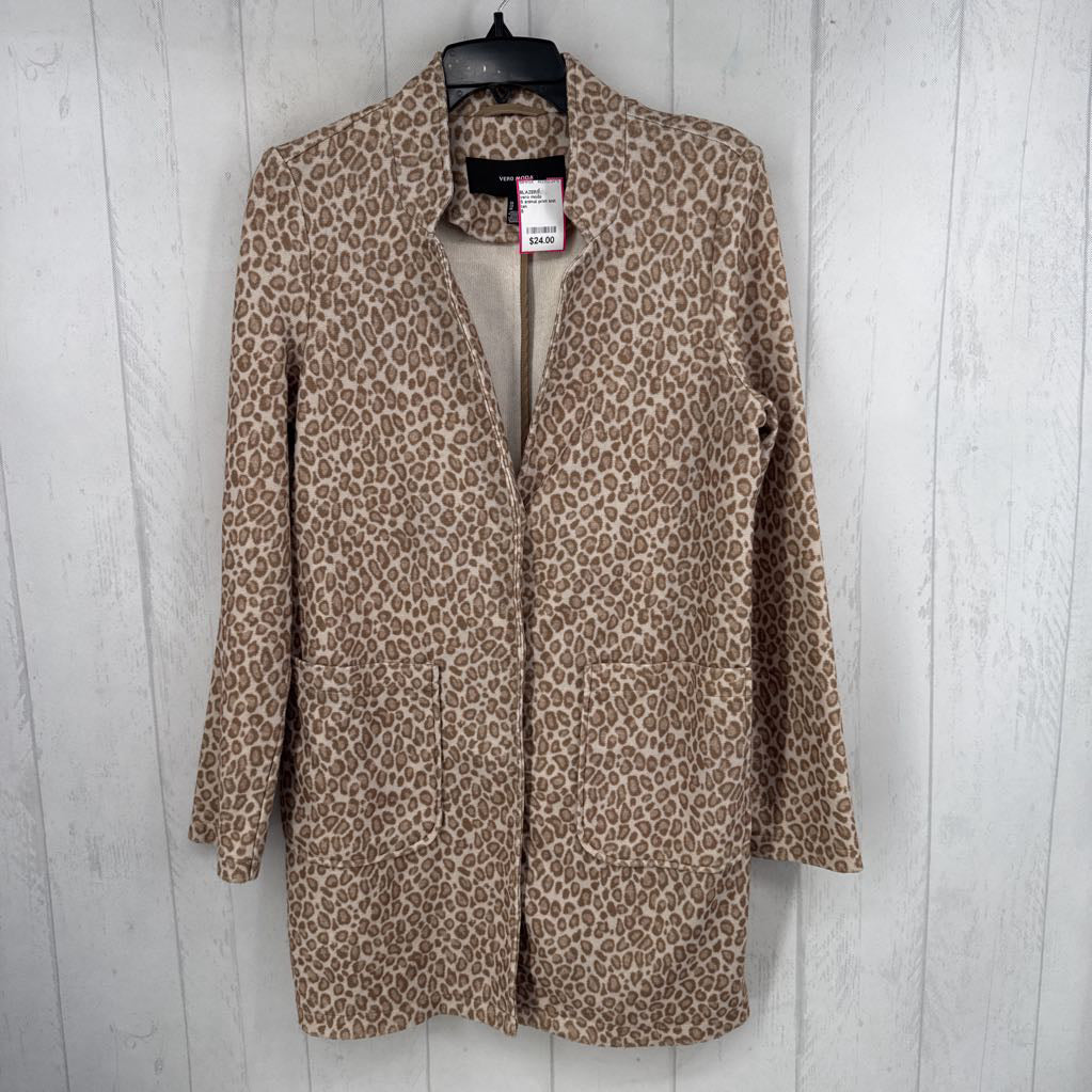 S animal print knit jacket