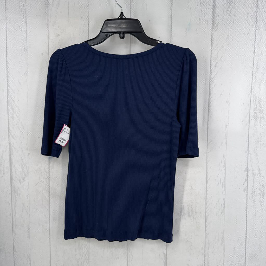 S ribbed v-neck s/s top