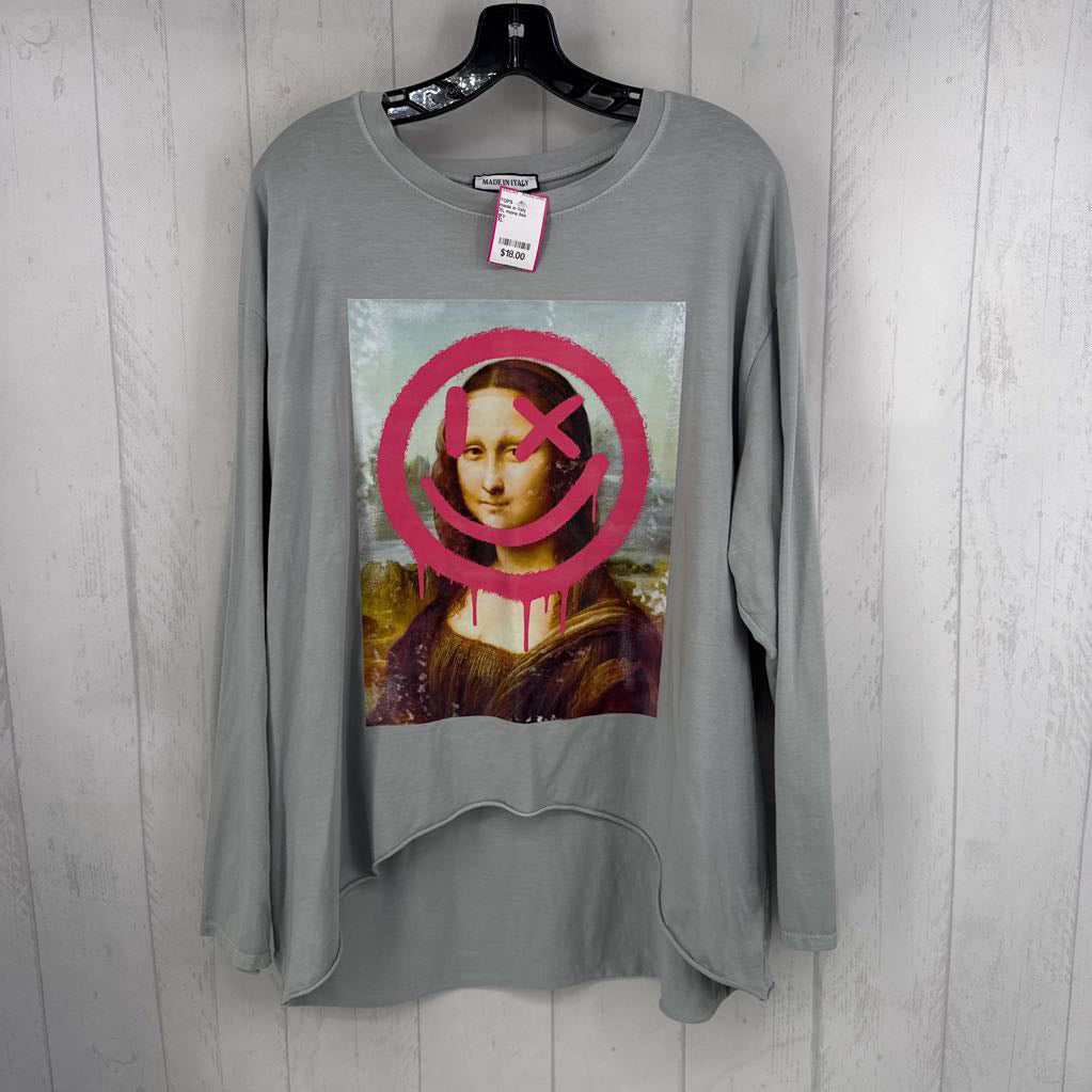 XL mona lisa graphic l/s tee