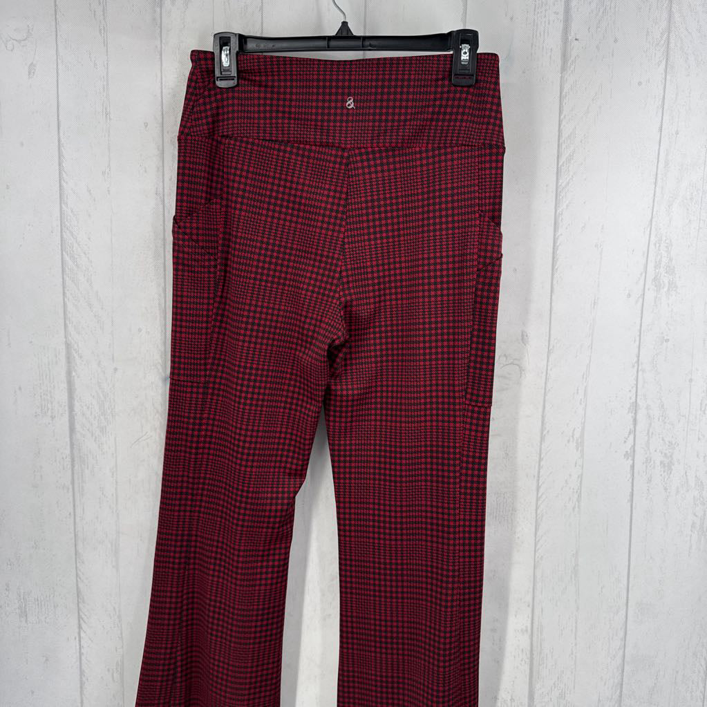 L houndstooth print flare leggings