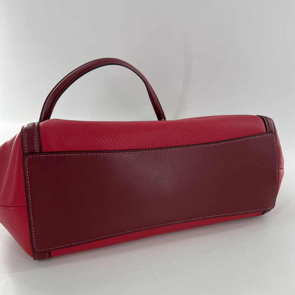 pebbled triple compartment shoulder bag