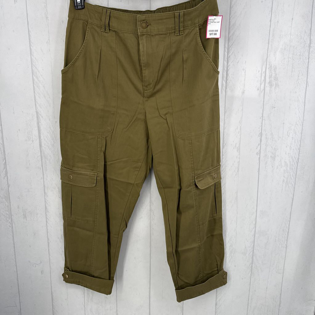 L cuffed hem twill pant