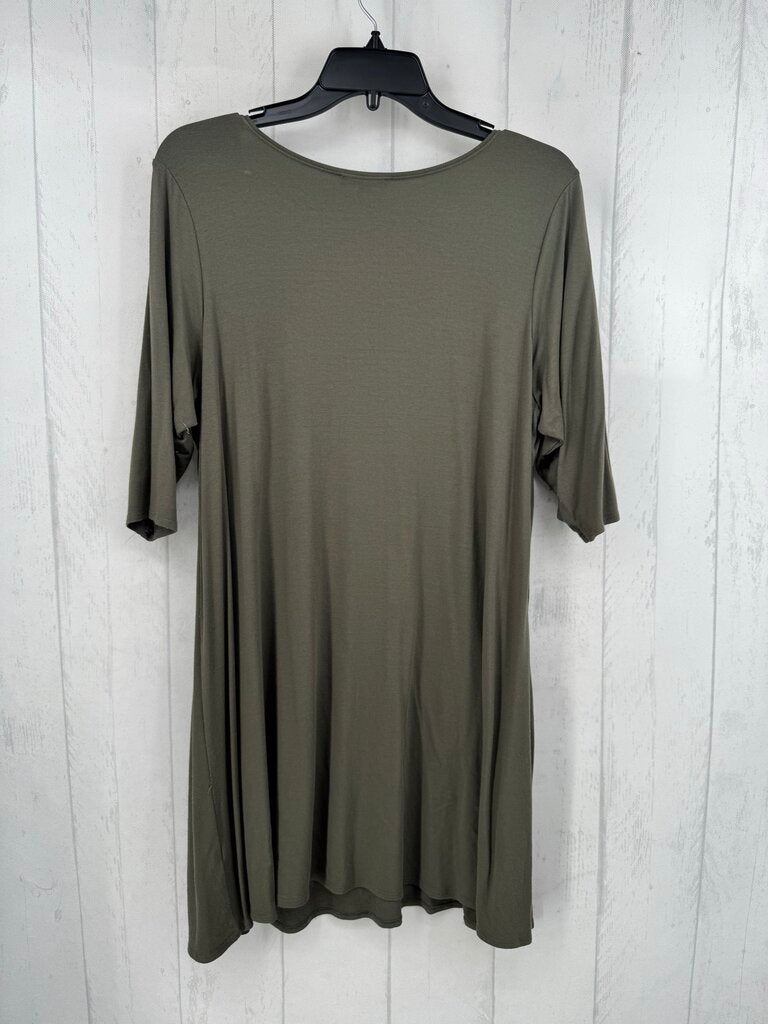 XL round neck elbow slv dress