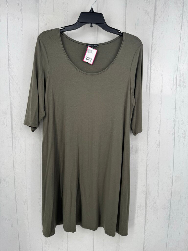 XL round neck elbow slv dress