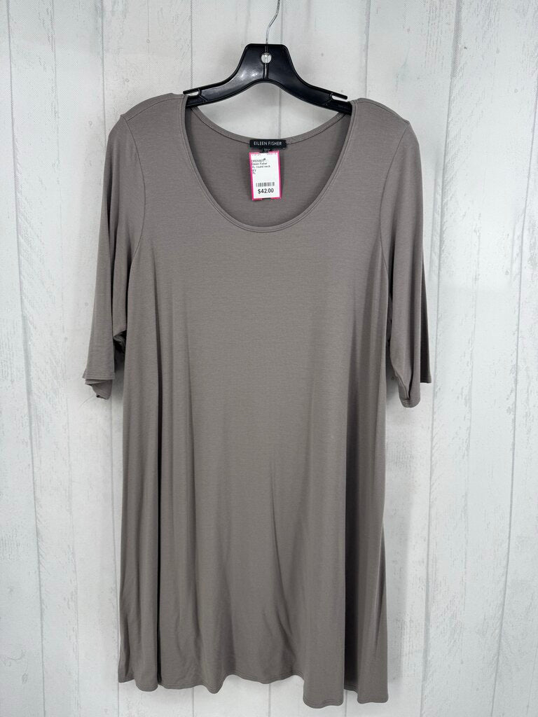 XL round neck elbow slv dress