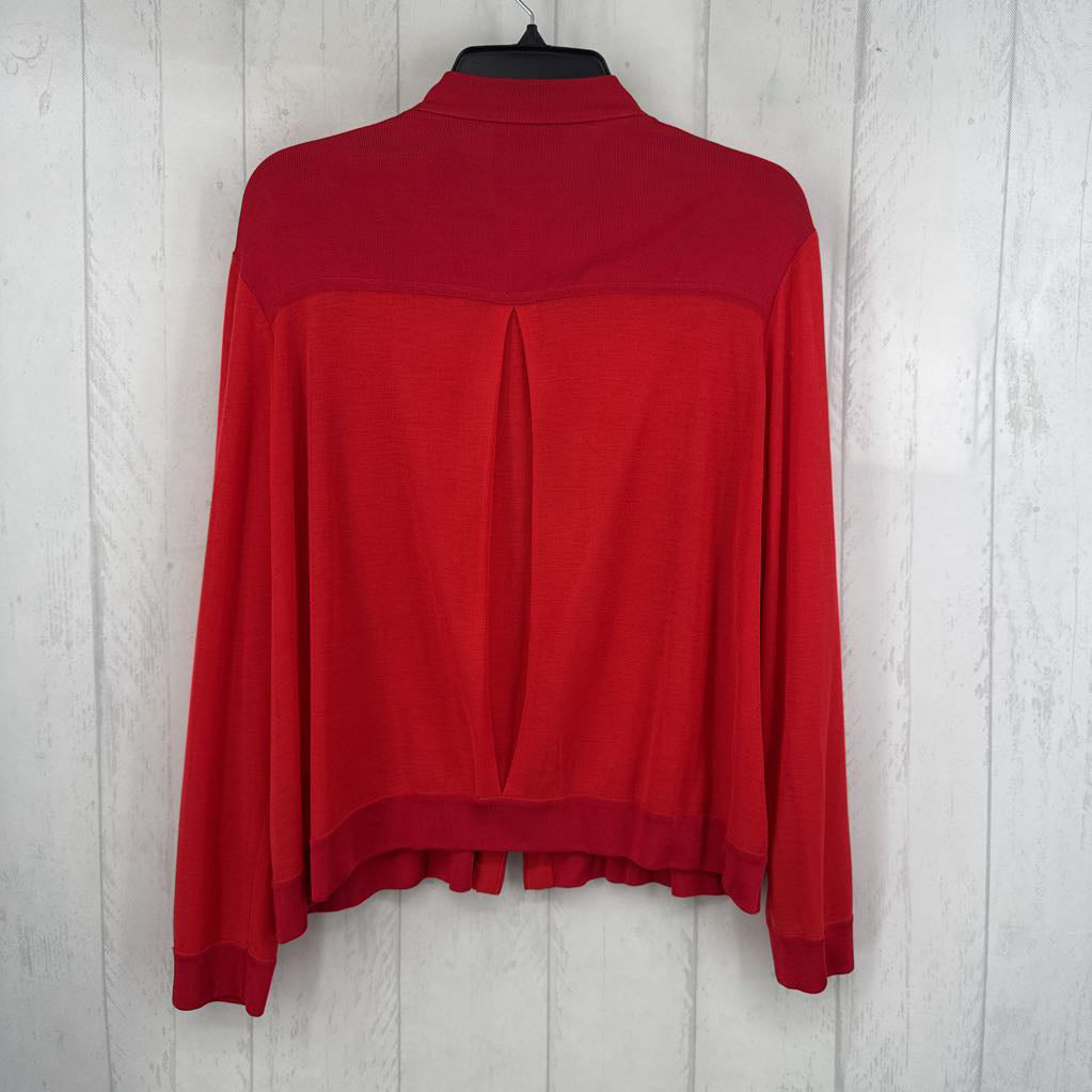 L knit zip-up cardi