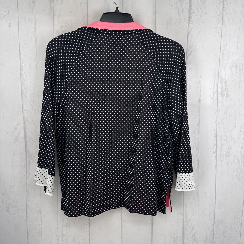 M knit checkered cardi