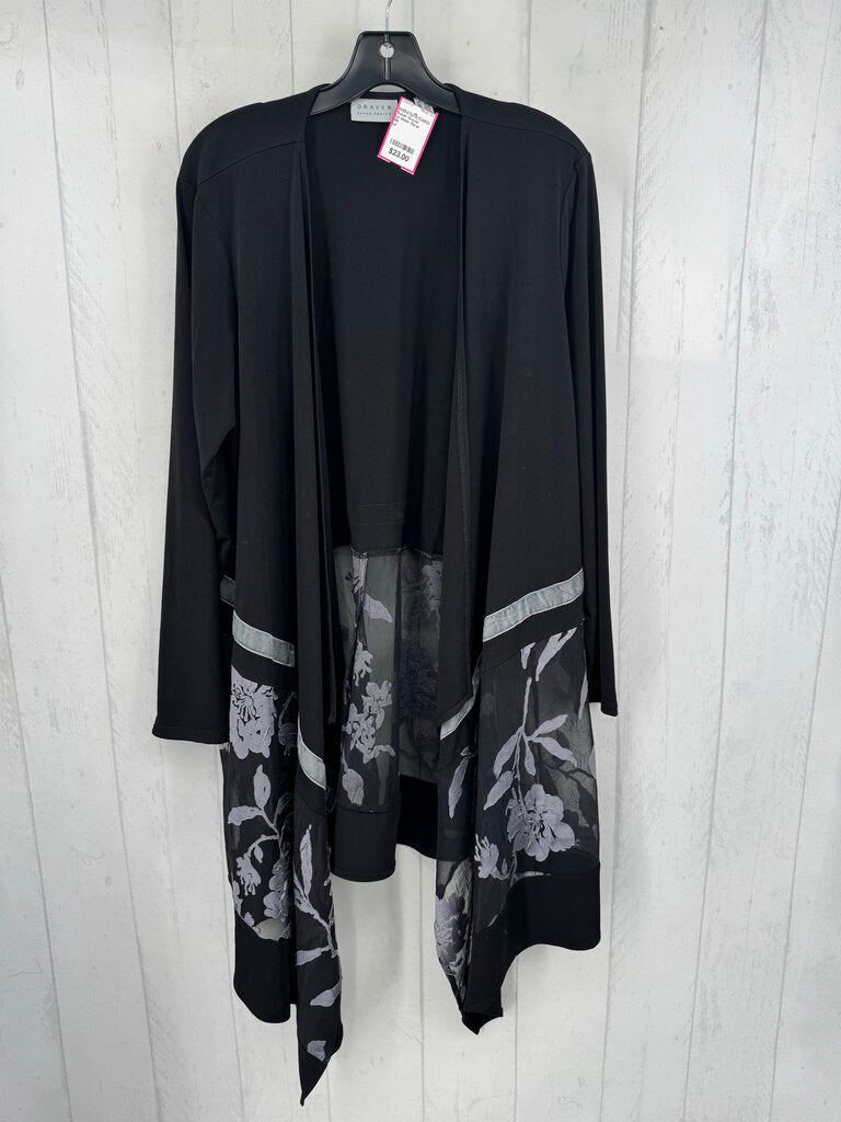Lp sheer floral open front duster