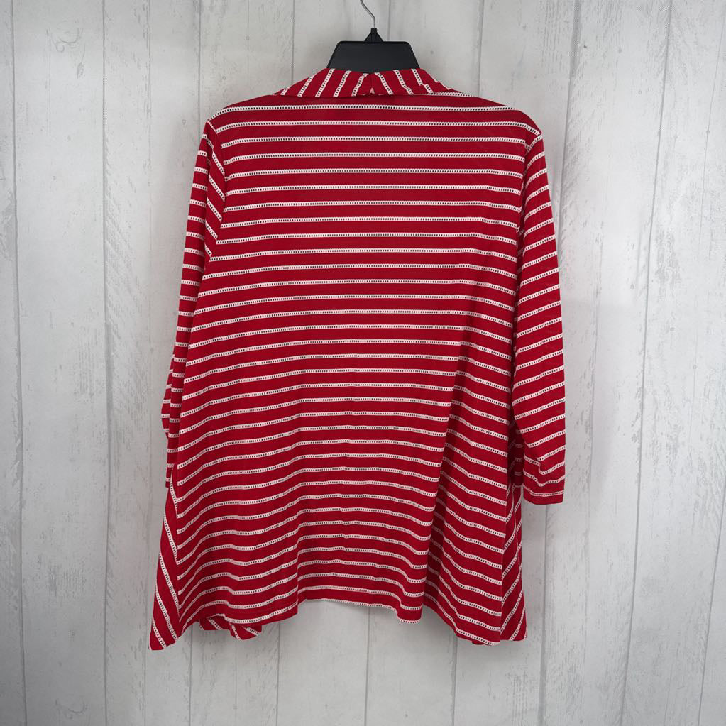 L ric-rac stripe flowy front cardi