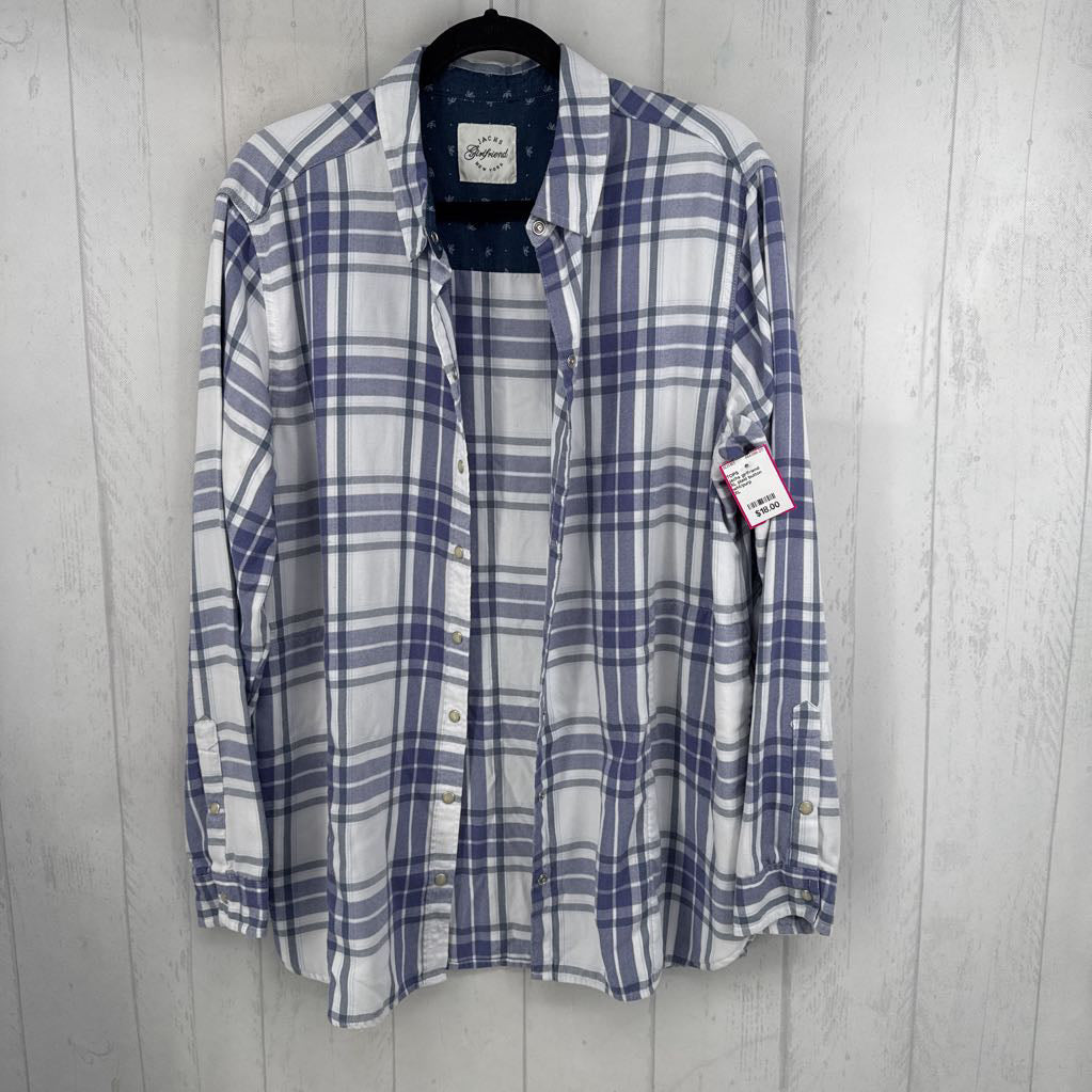 XL plaid button down l/s top