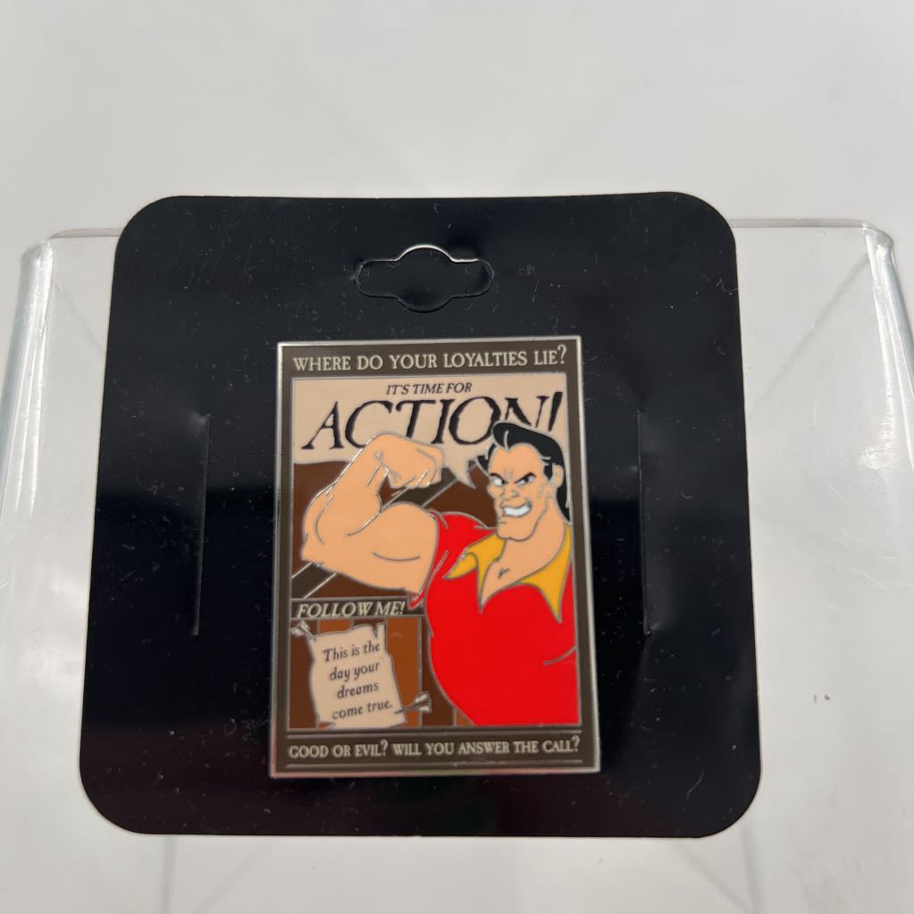 silver disney gaston pin