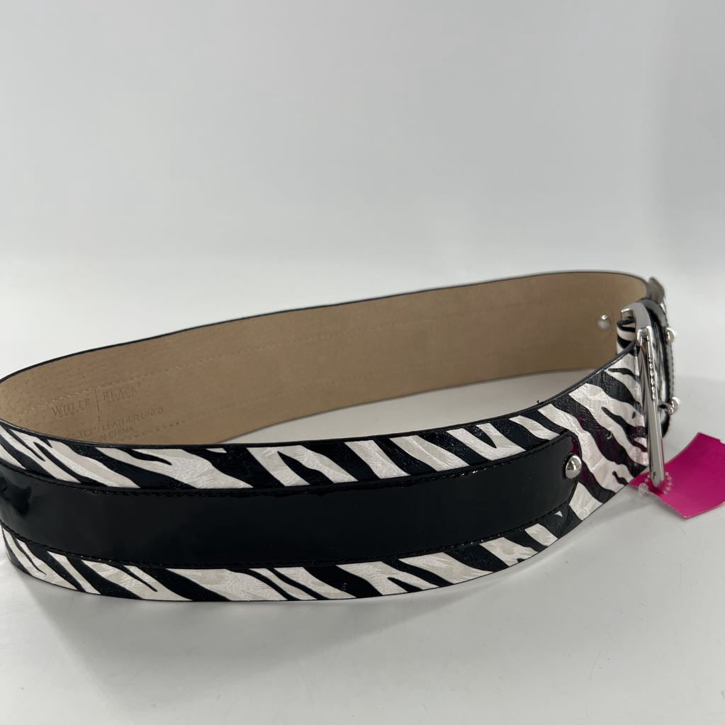 L zebra print wide belt