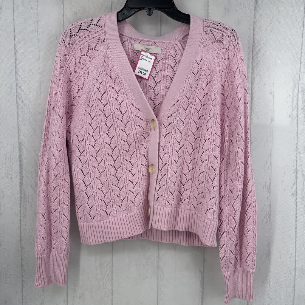 L l/s button crop cardigan