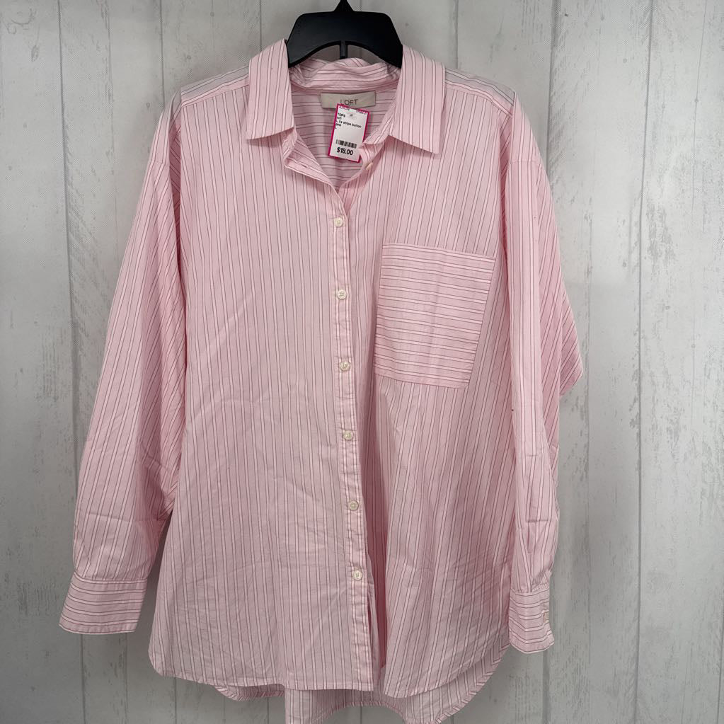 L l/s stripe button down shirt