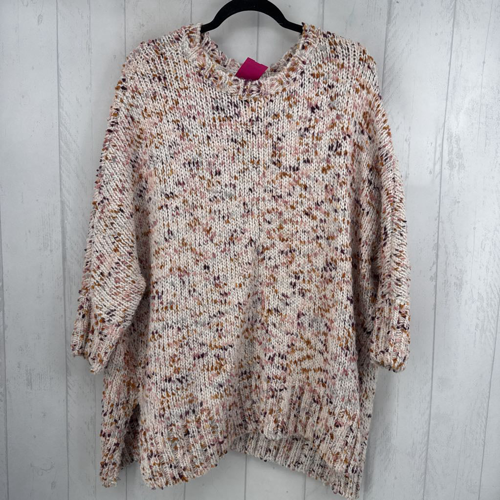 M s/s speckled boxy sweater