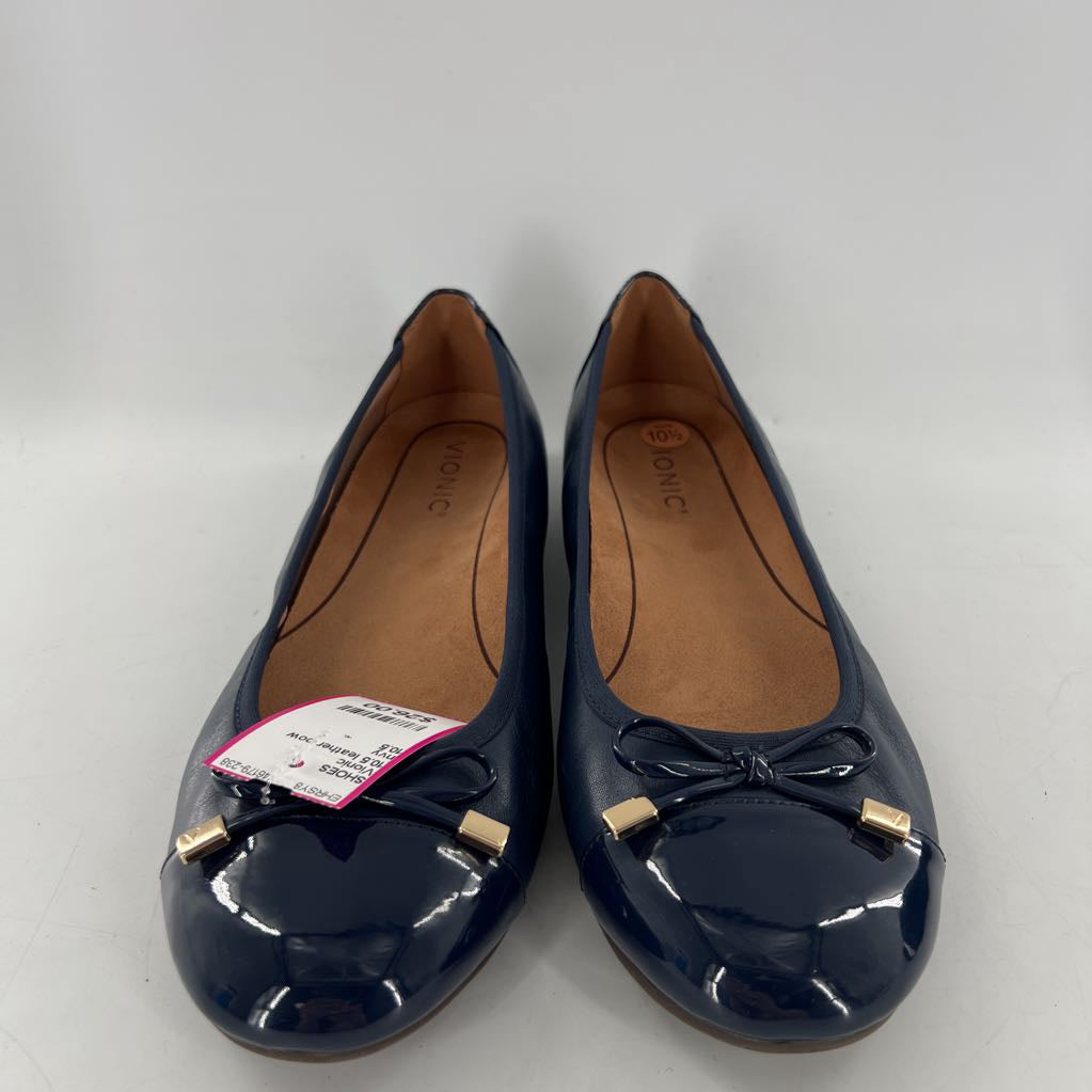 10.5 leather bow flats