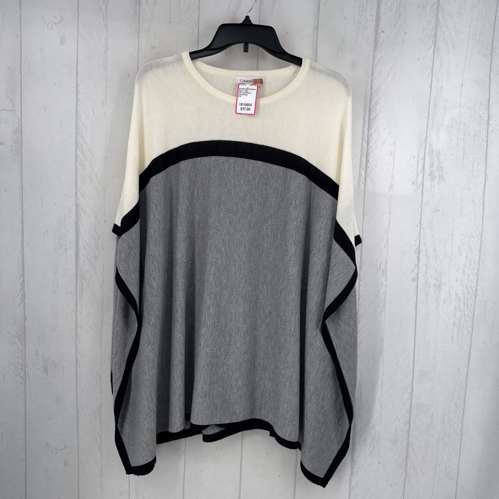 S/M colorblock poncho