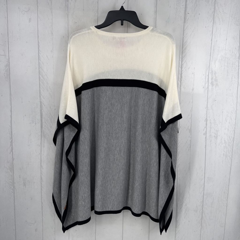 S/M colorblock poncho