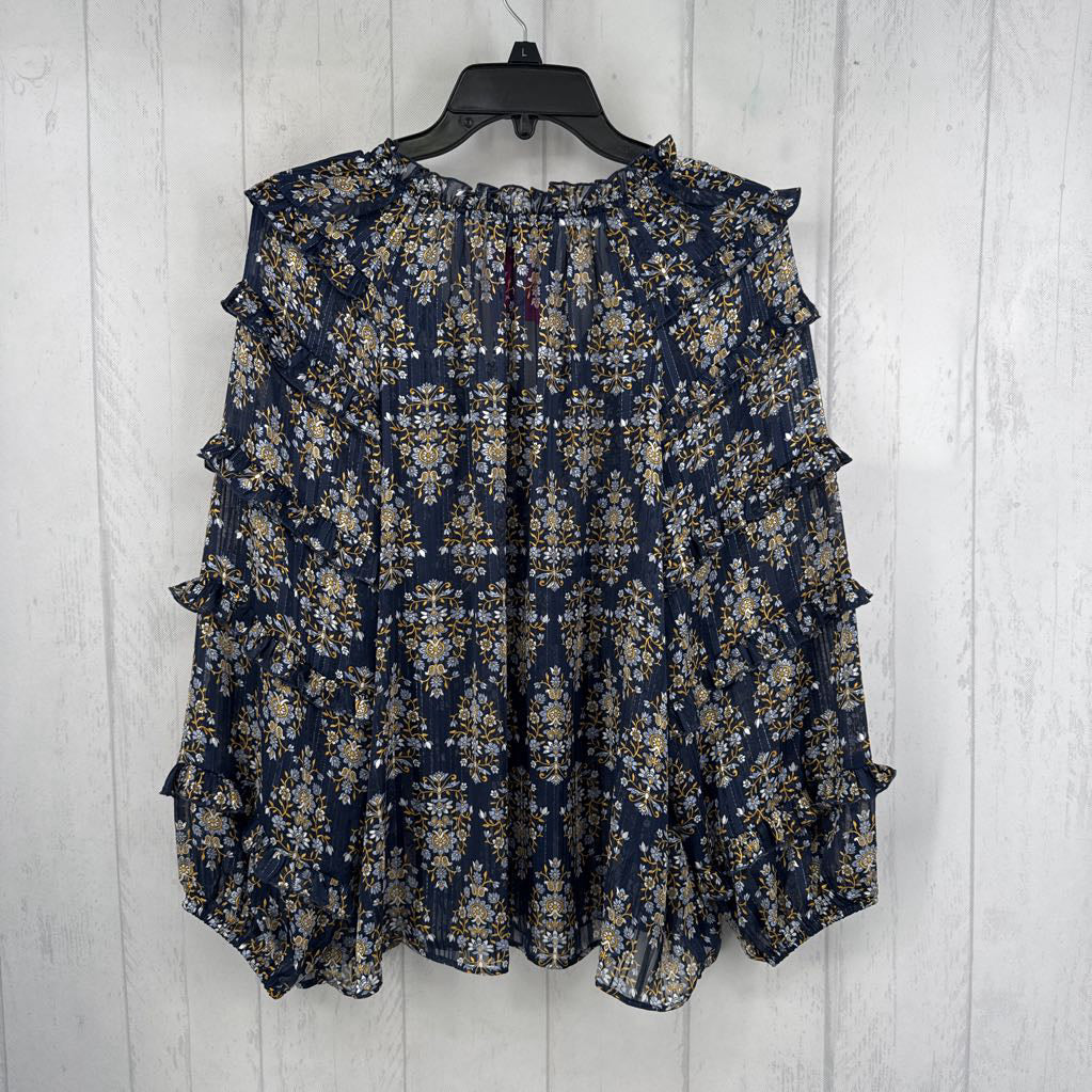 L sheer flower print top