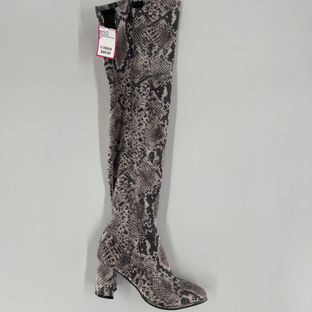 8 python print over the knee boot
