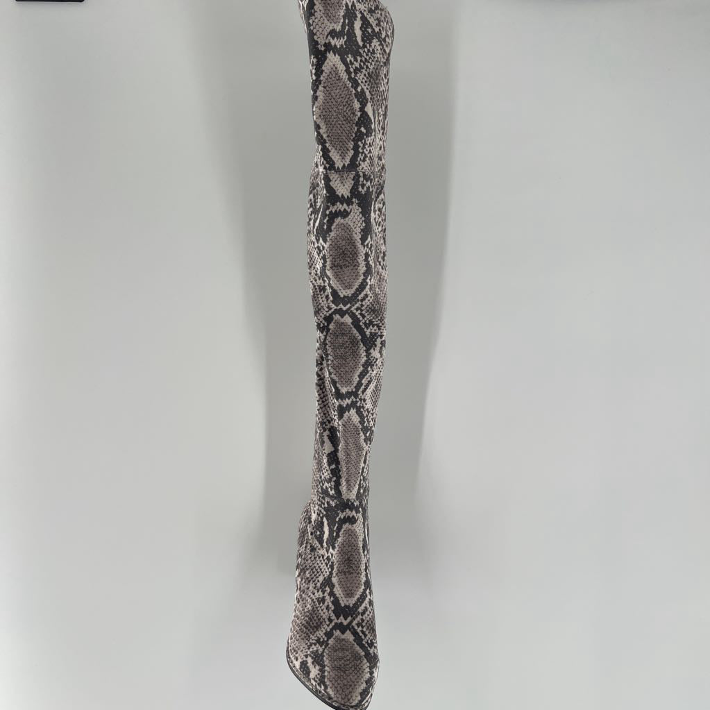 8 python print over the knee boot