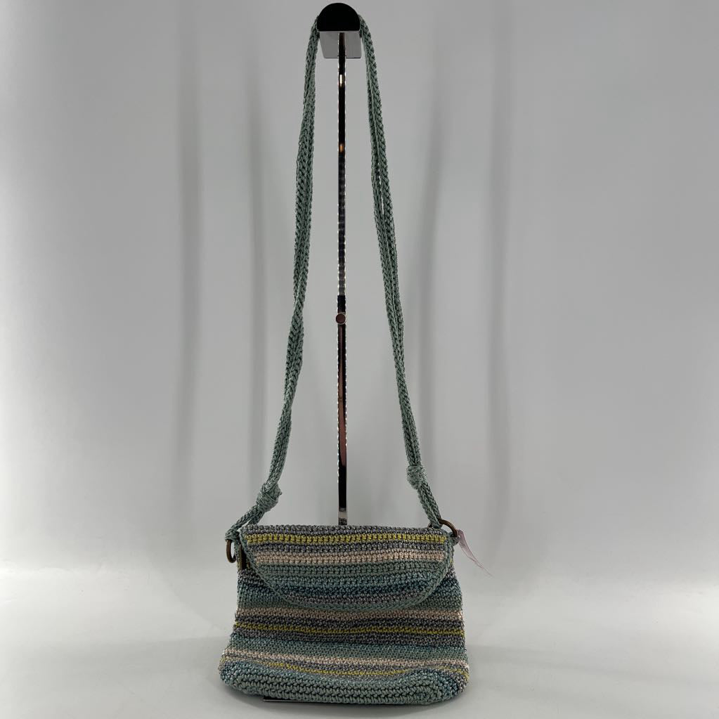 colorful striped woven crossbody
