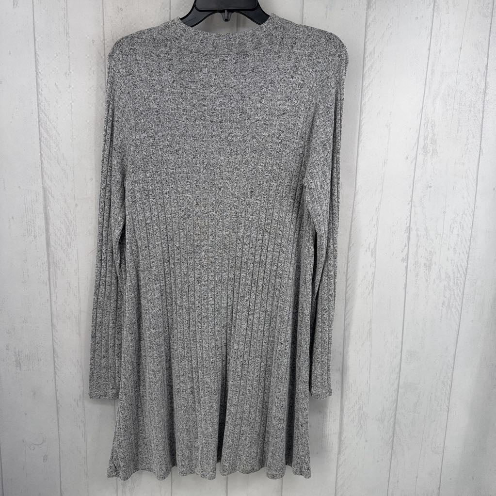 L rib-knit mock-neck l/s dress