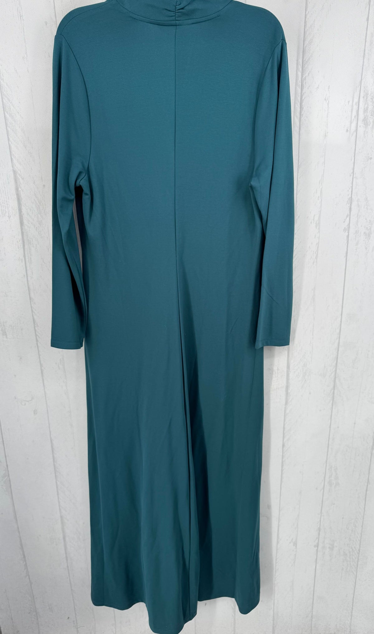L v-neck gathered l/s dress