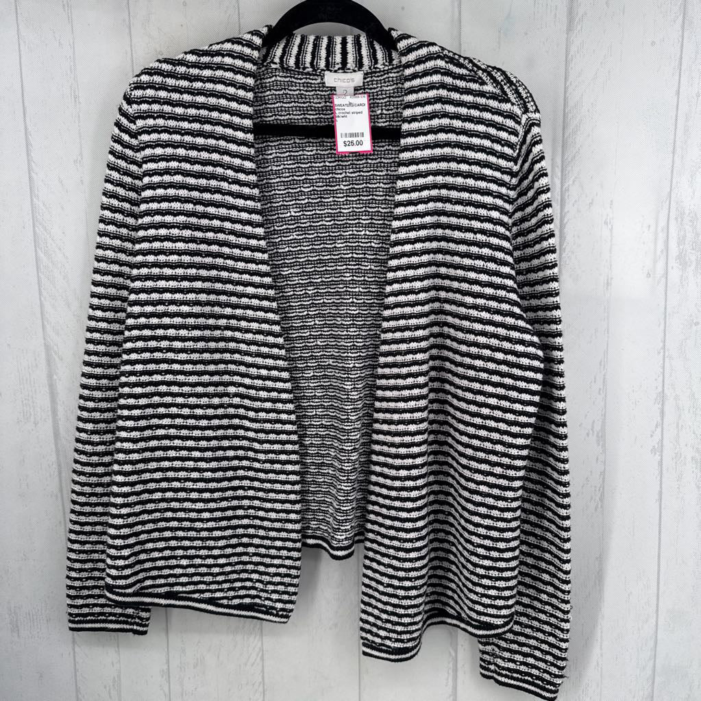 L crochet striped cardi