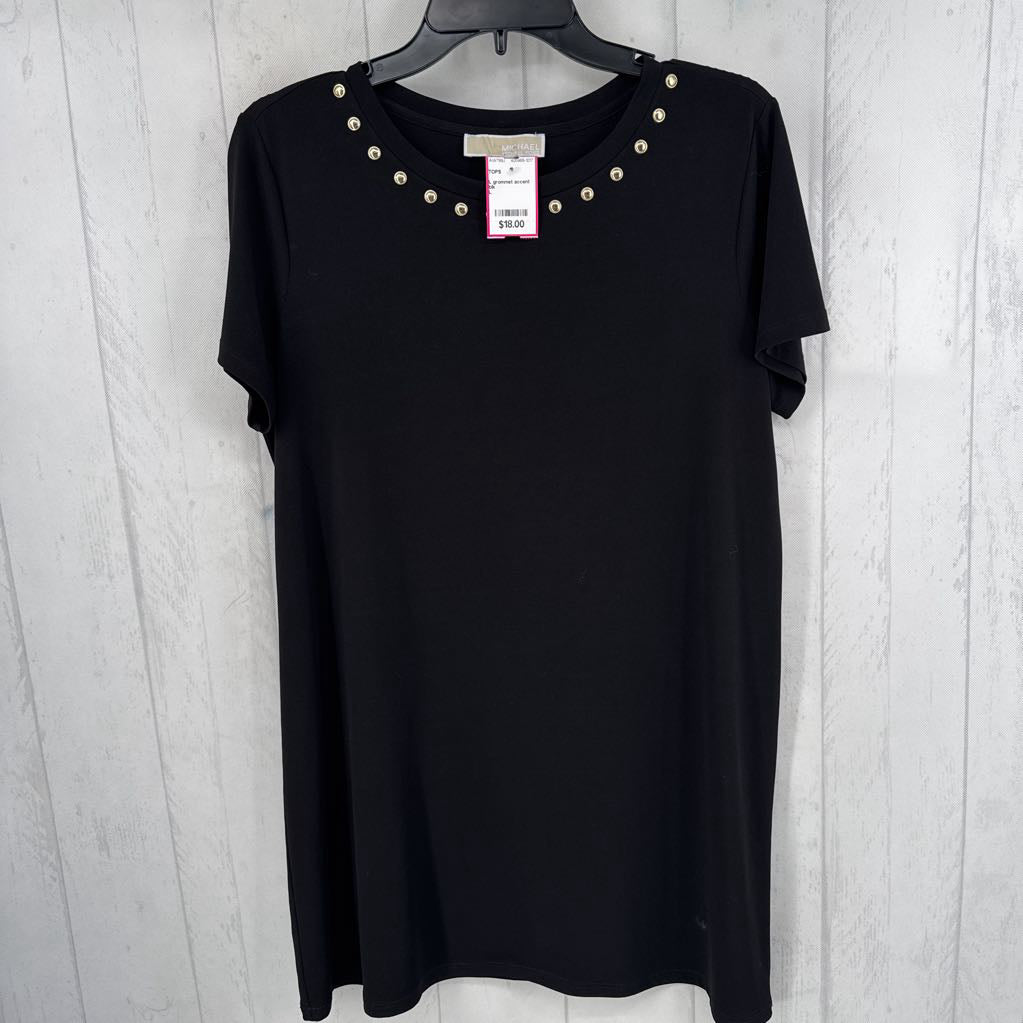 L grommet accent s/s tunic