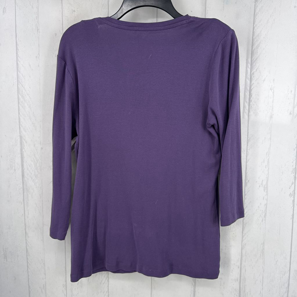 L v-neck 3/4 slv tee