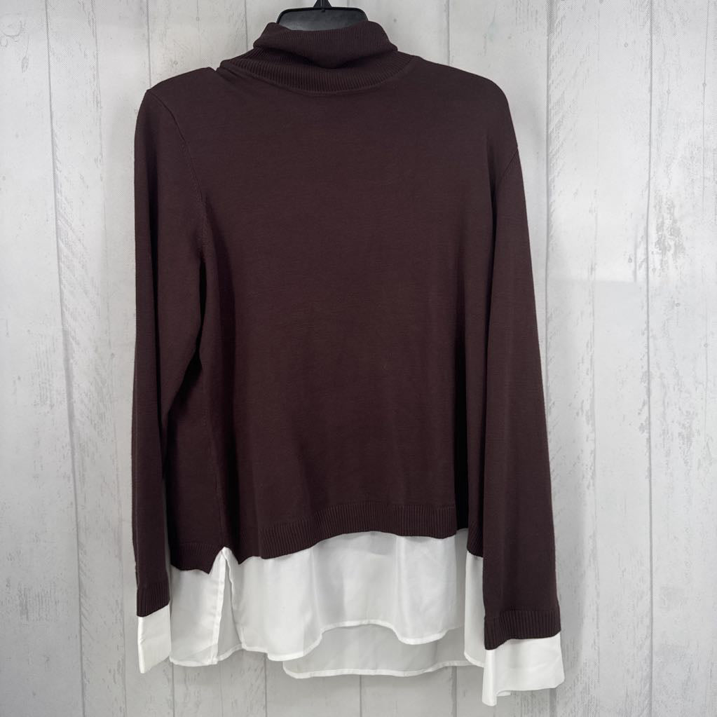 XL t-neck layered hem sweater