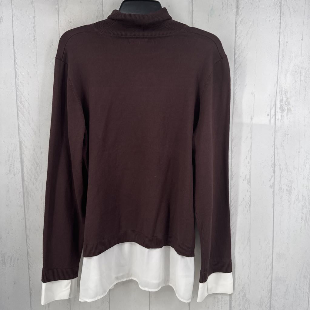 XL t-neck layered hem sweater