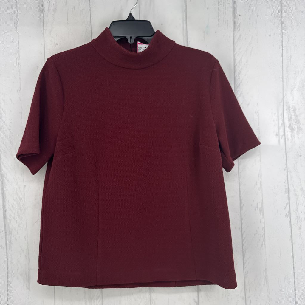 M textured mock neck s/s top