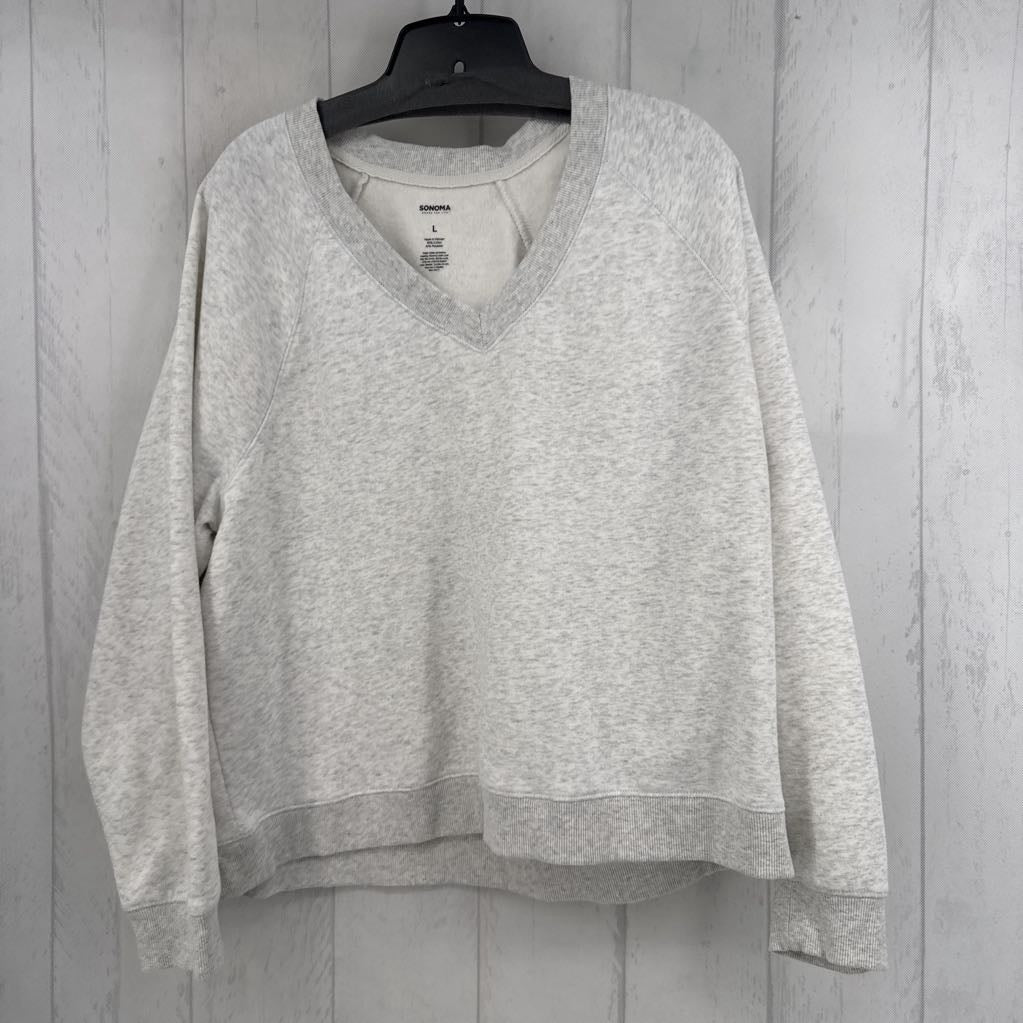 L marled v-neck sweatshirt