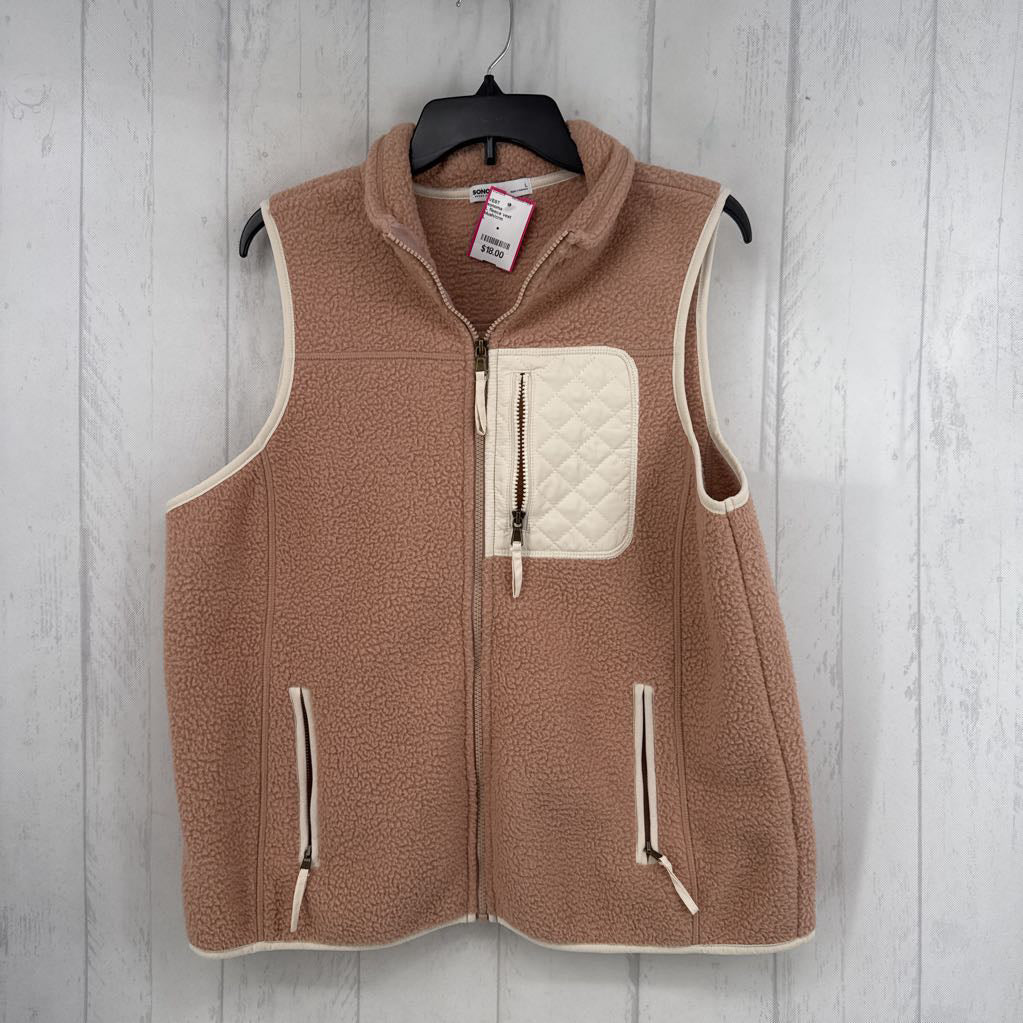 L Sherpa Zip-Front Vest