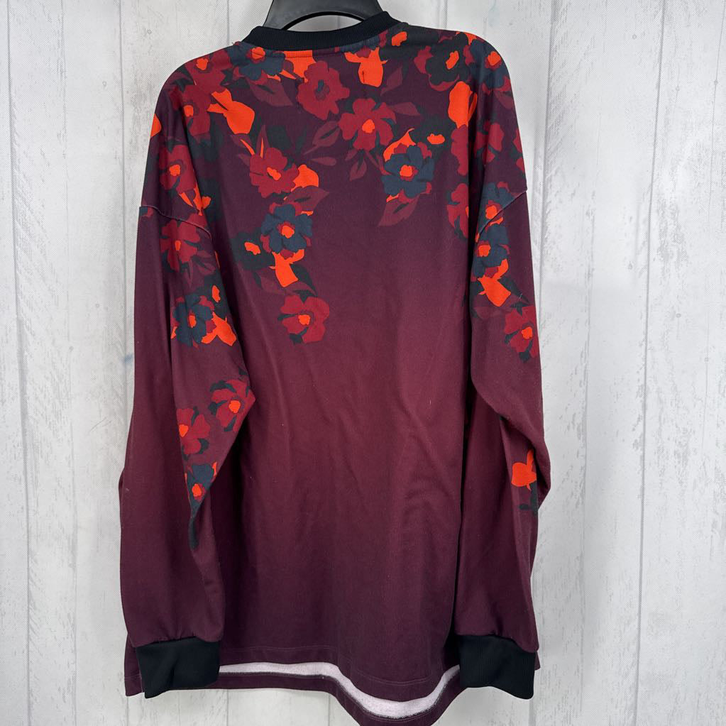 L flo print logo l/s top