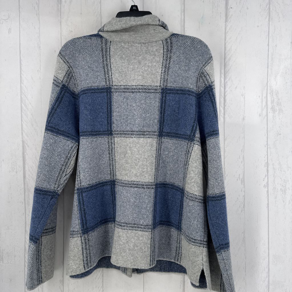 R119 L plaid button down sweater