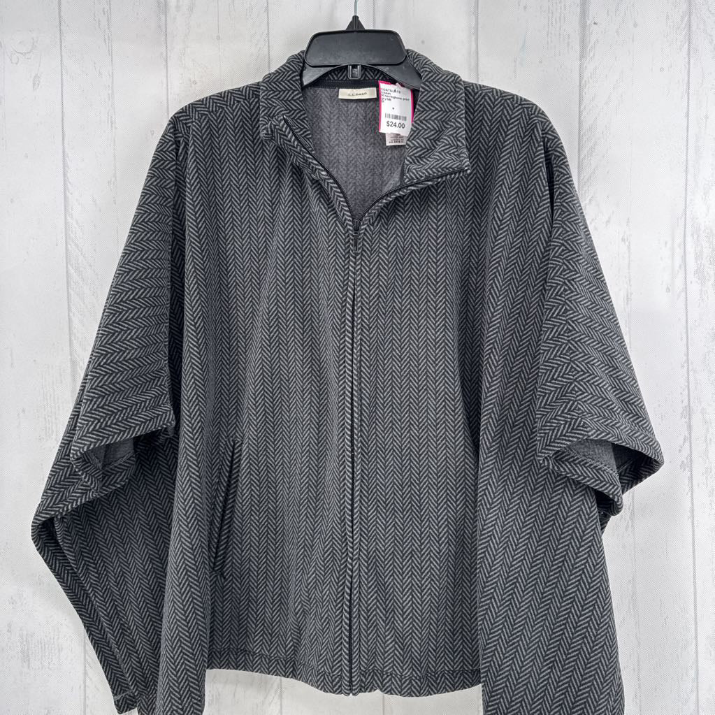 M herringbone print fleece jacket