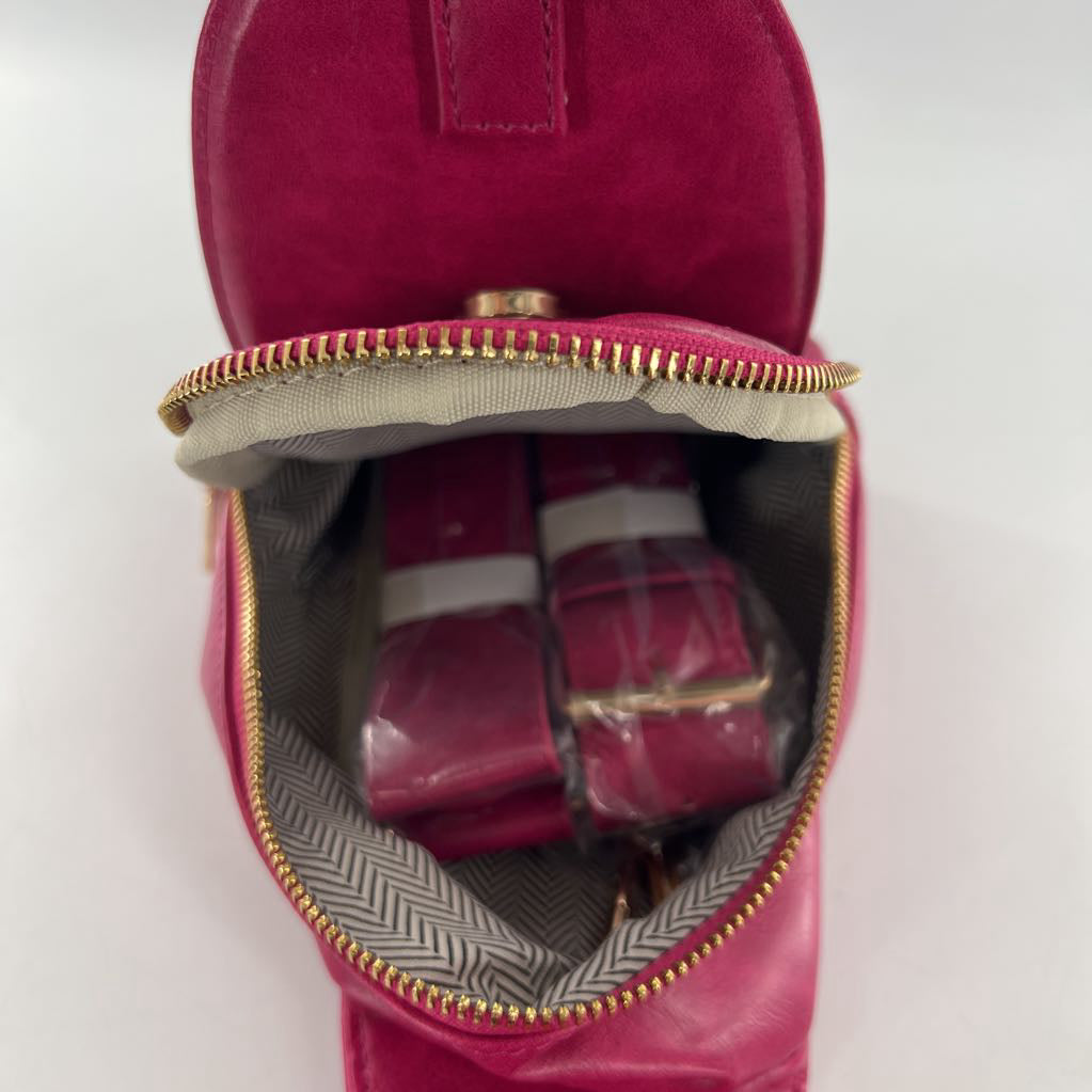 woven vegan leather slingbag