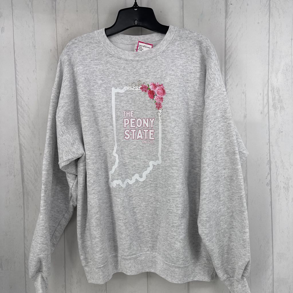 L graphic sweatshirt-the peony state