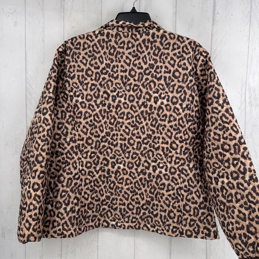 L quilted animal print jacket