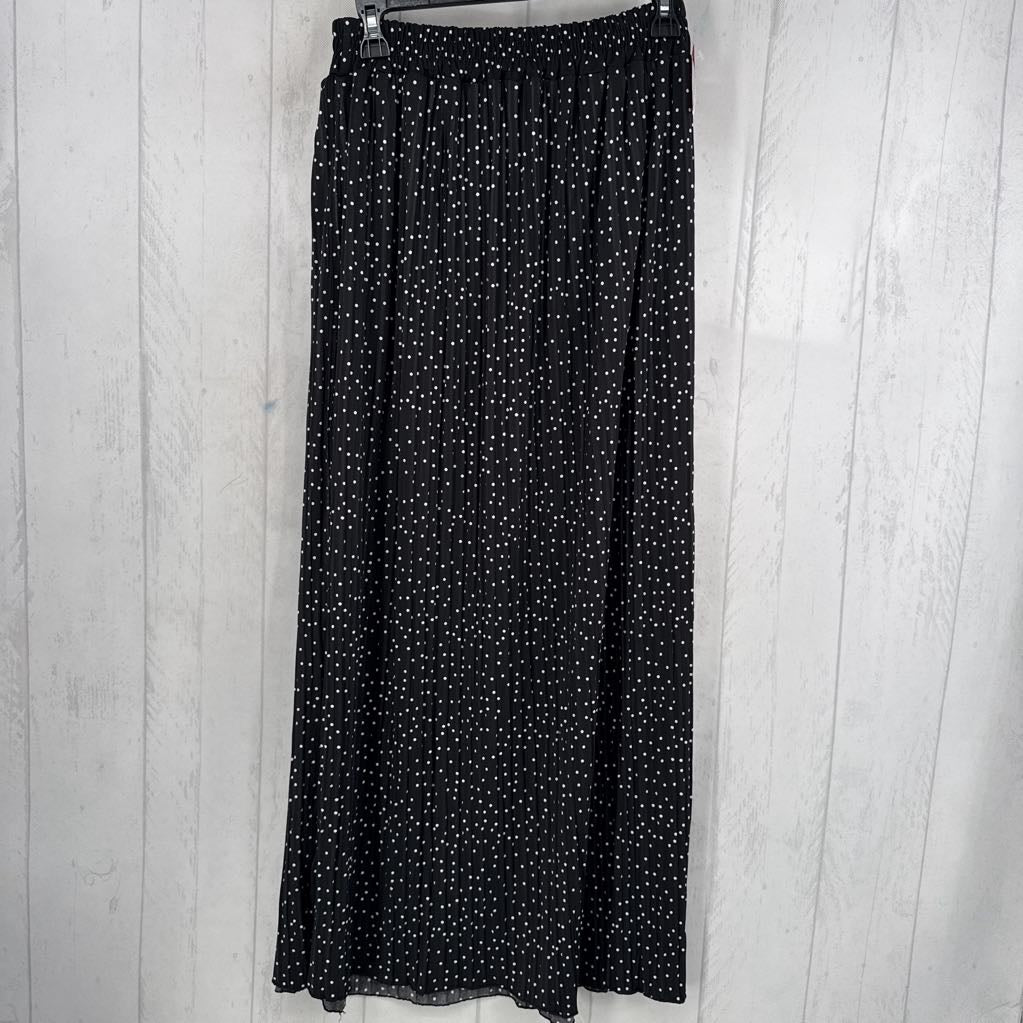 S polka-dot pleated skirt