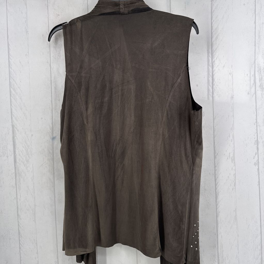 L embelished flowy vest
