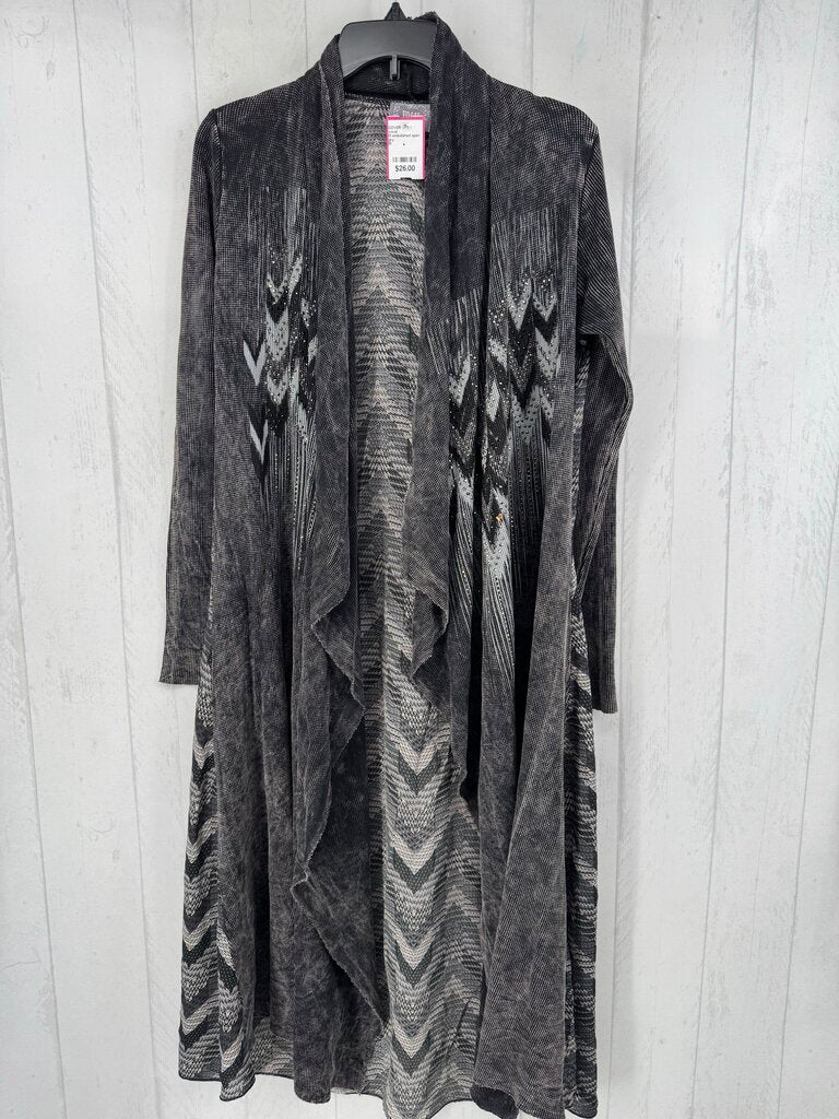 M embelished open front duster
