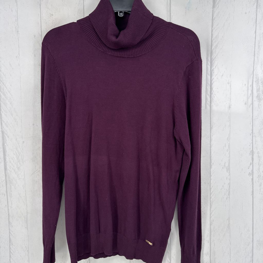 L rib knit t-neck sweater