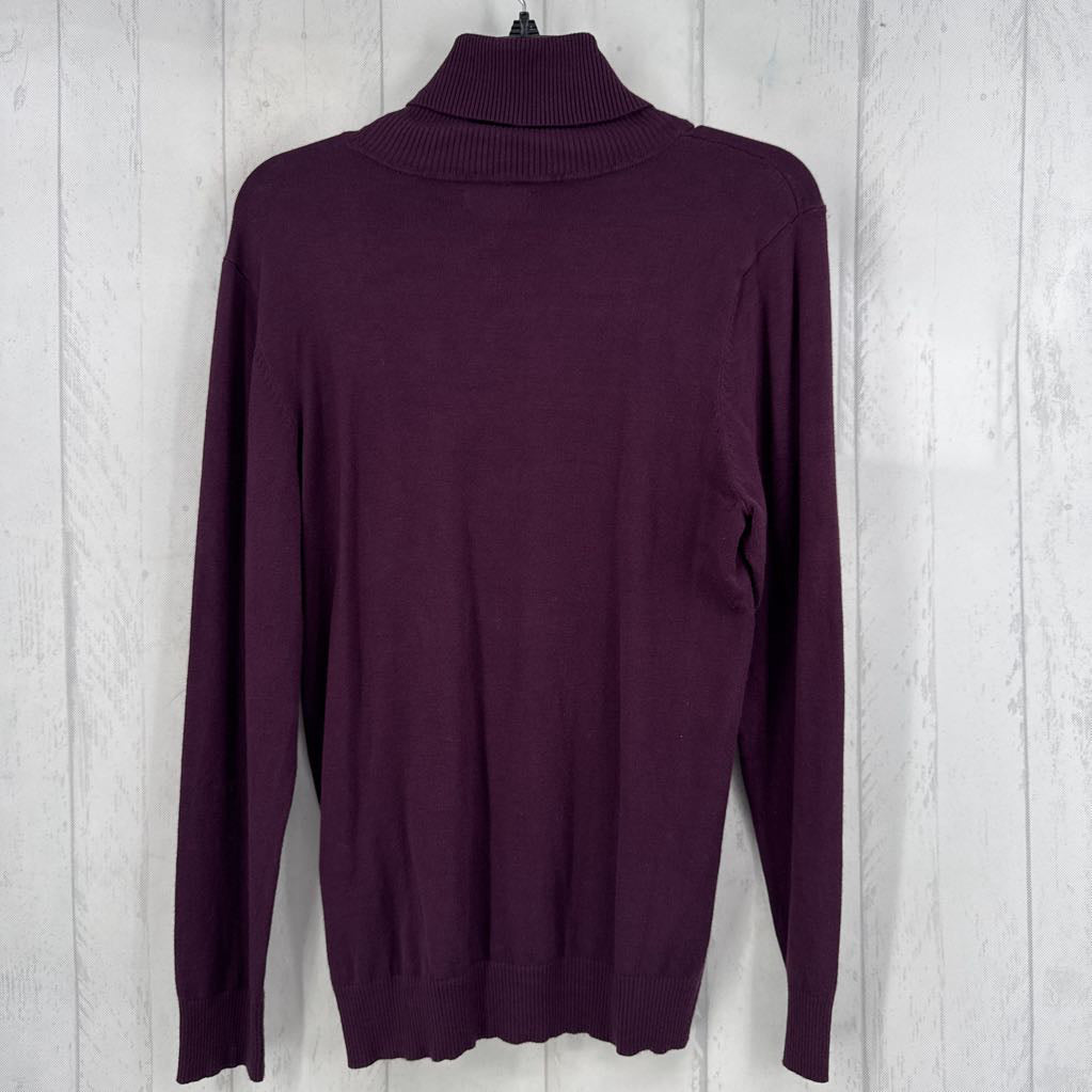 L rib knit t-neck sweater