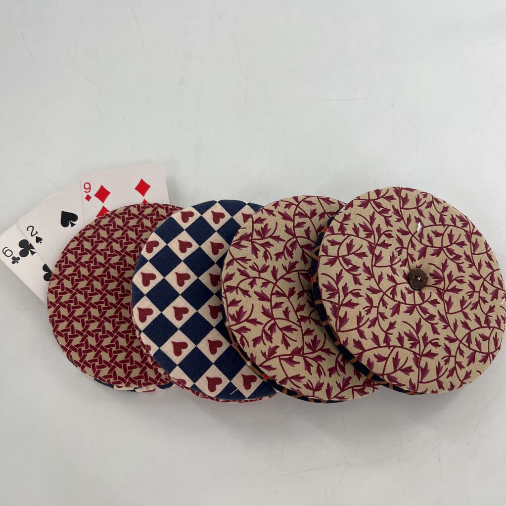 playing card holders-nvy/burgundy